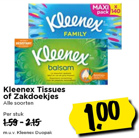 tissue, zakdoek folder aanbieding bij -