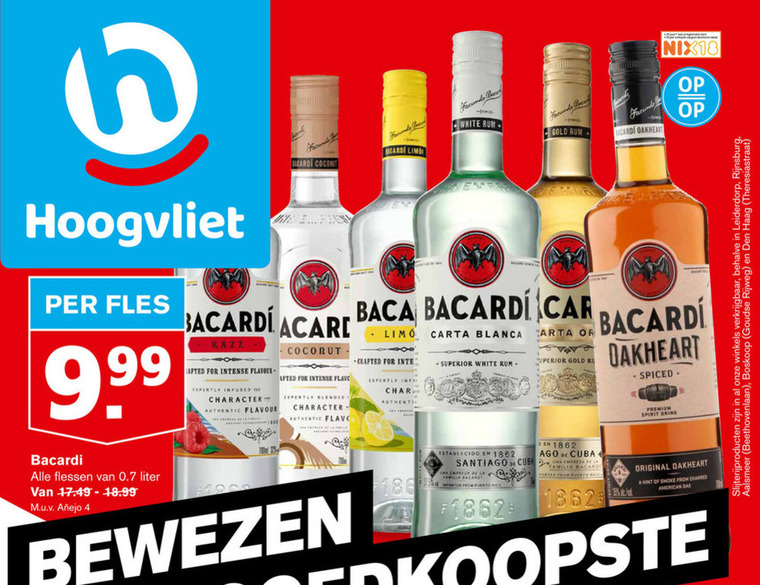 Bacardi   rum folder aanbieding bij  Hoogvliet - details