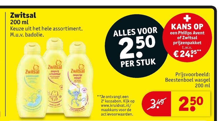 Berucht klep Larry Belmont Zwitsal babyshampoo, babyverzorging folder aanbieding bij Kruidvat - details