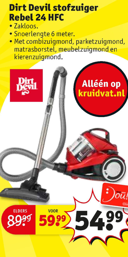 druk officieel heerlijkheid Dirt Devil stofzuiger folder aanbieding bij Kruidvat - details