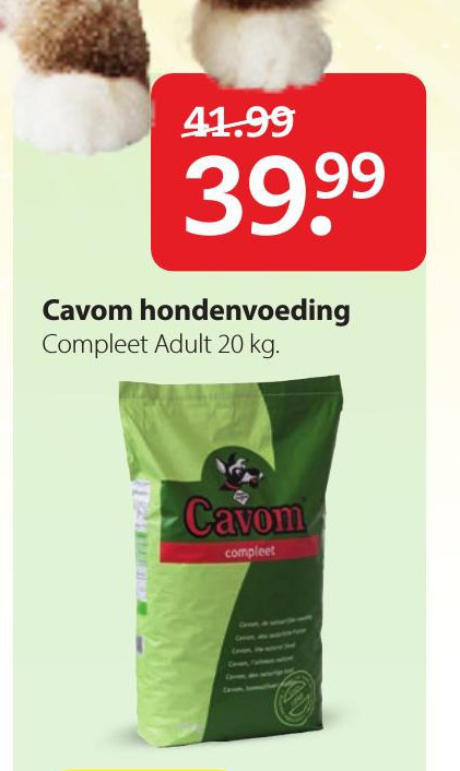 Voorvoegsel wandelen verraad Cavom hondenvoer folder aanbieding bij Pets Place - details