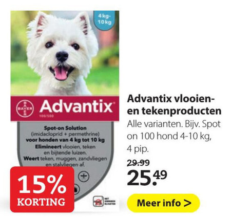 Beoefend Superioriteit Necklet Advantix vlooienband folder aanbieding bij Pets Place - details