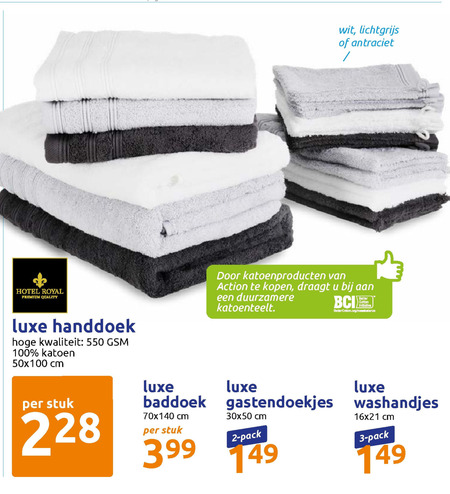 washandje, folder aanbieding bij details