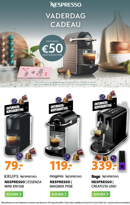 Banzai plaag Sortie Krups nespresso apparaat folder aanbieding bij Expert - details