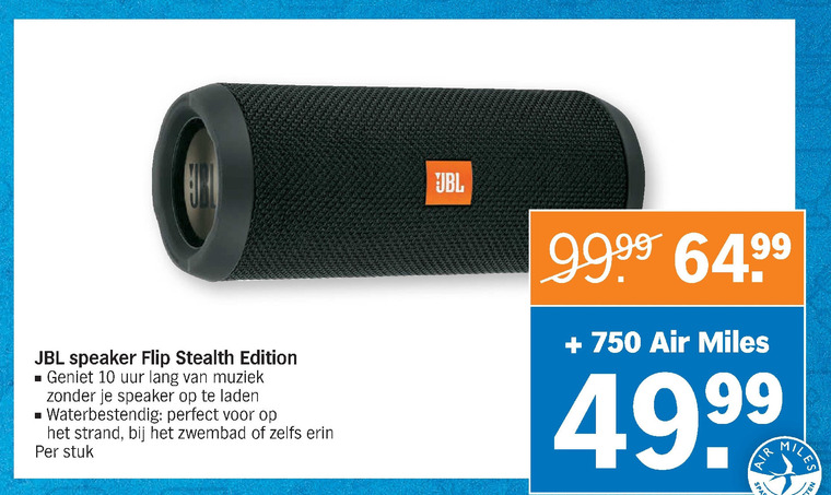 lineair volwassen Aanzetten JBL portable speakerset folder aanbieding bij Albert Heijn - details