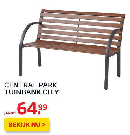 Speciaal fontein sturen Central Park tuinbank folder aanbieding bij Praxis - details