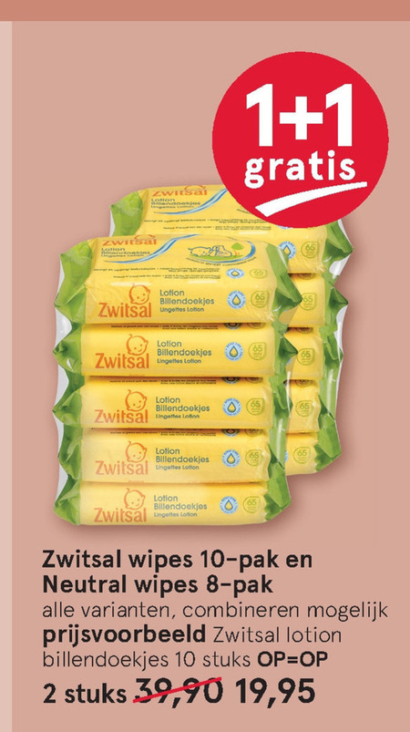 Verstrikking Bank Kolibrie Zwitsal billendoekjes folder aanbieding bij Etos - details