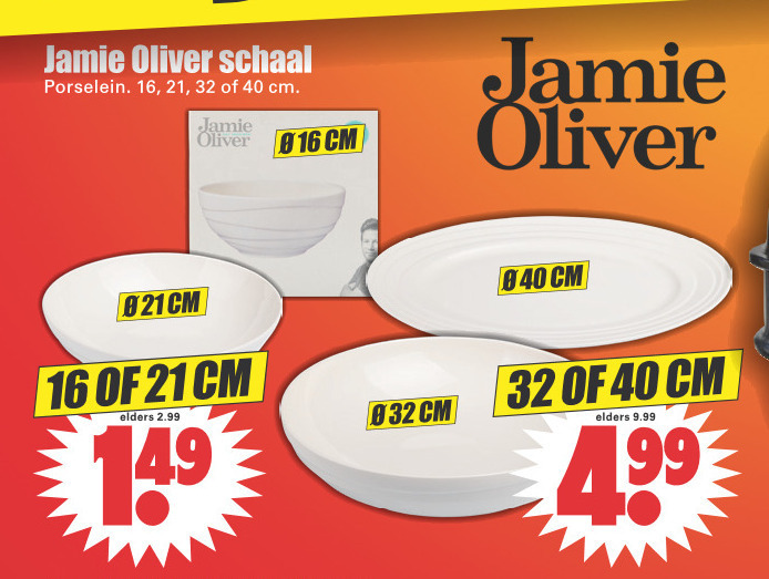 Implementeren vuilnis Knorretje Jamie Oliver schaal folder aanbieding bij Dirk - details