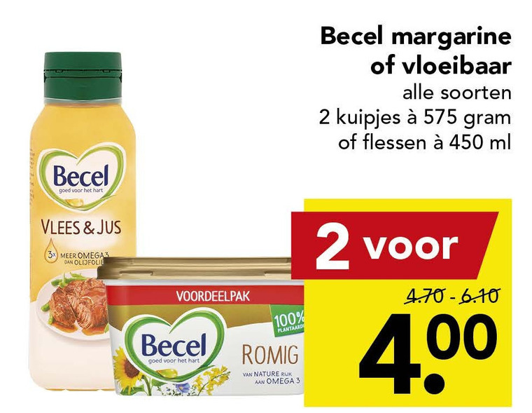 Becel   olie en vetten, margarine folder aanbieding bij  Deen - details