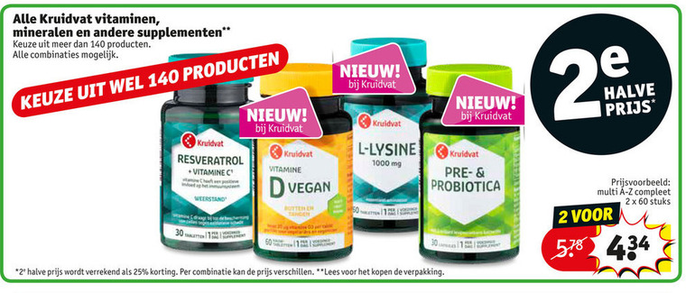 Huismerk multivitaminen aanbieding bij Kruidvat - details