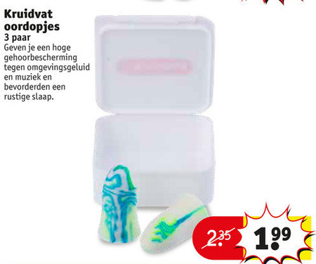 achterzijde Leeg de prullenbak Leuren oordopje folder aanbieding bij Kruidvat - details