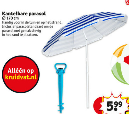 Thespian Mededogen Tegenstrijdigheid strandparasol folder aanbieding bij Kruidvat - details