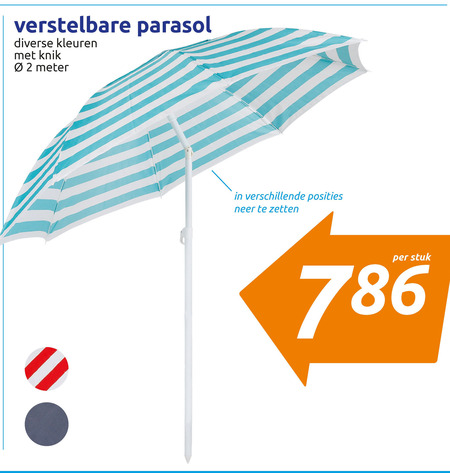 Slagschip procent ozon strandparasol folder aanbieding bij Action - details