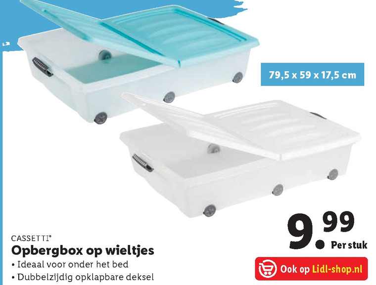 Mount Bank sla Vol Cassetti onderbeddozen folder aanbieding bij Lidl - details