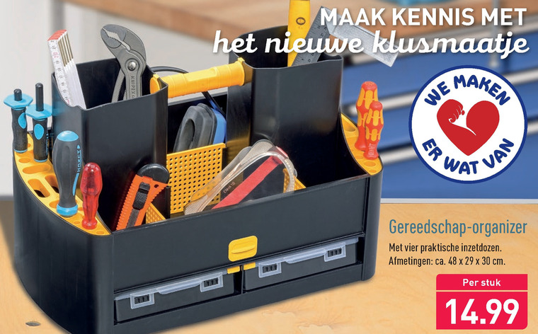 willekeurig Korting vuilnis gereedschapskoffer folder aanbieding bij Aldi - details