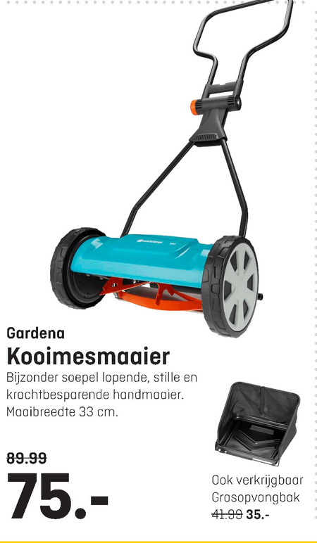 Slink puur krullen Gardena handgrasmaaier folder aanbieding bij Hubo - details