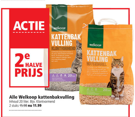 Als reactie op de knijpen Thuisland Welkoop Huismerk kattenbakvulling folder aanbieding bij Welkoop - details