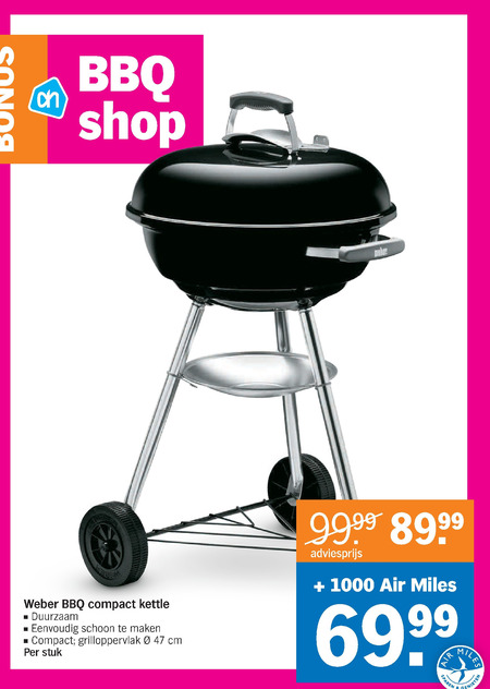 grillen fonds breuk Weber houtskool barbecue folder aanbieding bij Albert Heijn - details