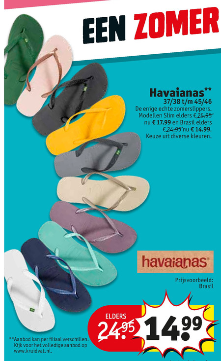 gemakkelijk te kwetsen Pigment dief Havaianas damesbadslippers folder aanbieding bij Kruidvat - details