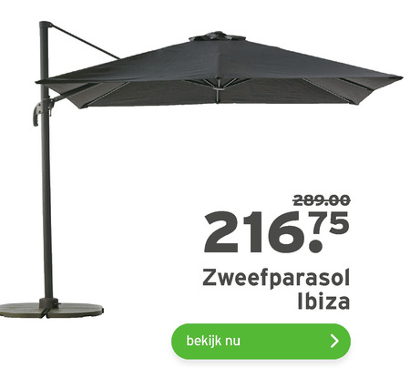 vooroordeel Trouwens Er is een trend zweefparasol folder aanbieding bij Gamma - details