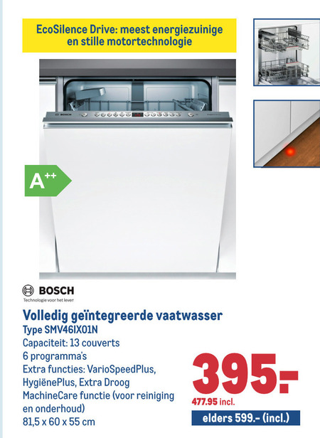 voorspelling wonder Bijlage Bosch inbouwvaatwasser folder aanbieding bij Makro - details