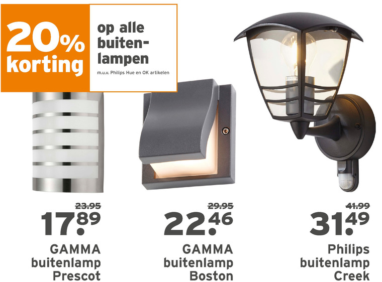 Leia hoe gebruik Alle merken buitenlamp folder aanbieding bij Gamma - details