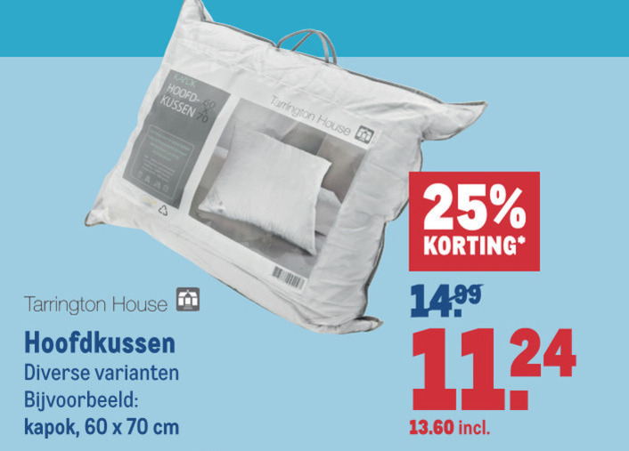 Airco Shinkan Belang Tarrington House hoofdkussen folder aanbieding bij Makro - details