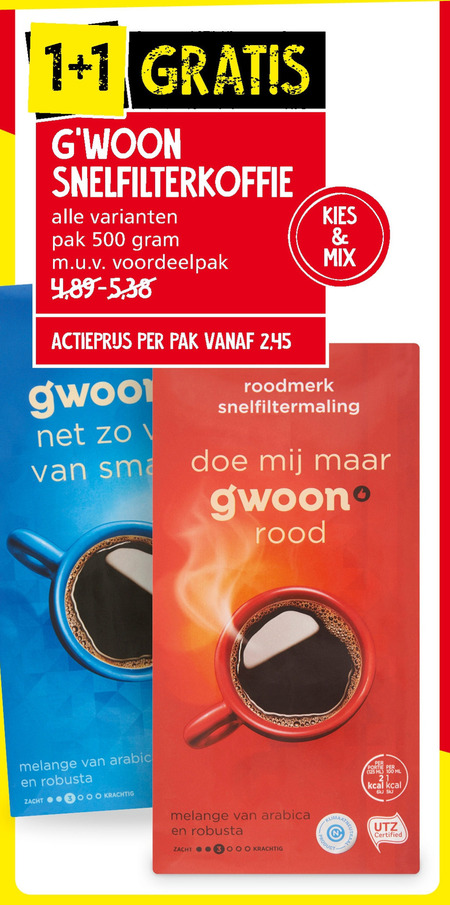 Gwoon   koffie folder aanbieding bij  Jan Linders - details