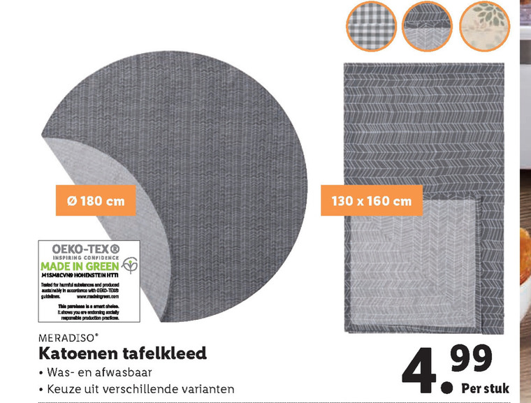 Geschatte cliënt Teleurstelling tafelkleed folder aanbieding bij Lidl - details