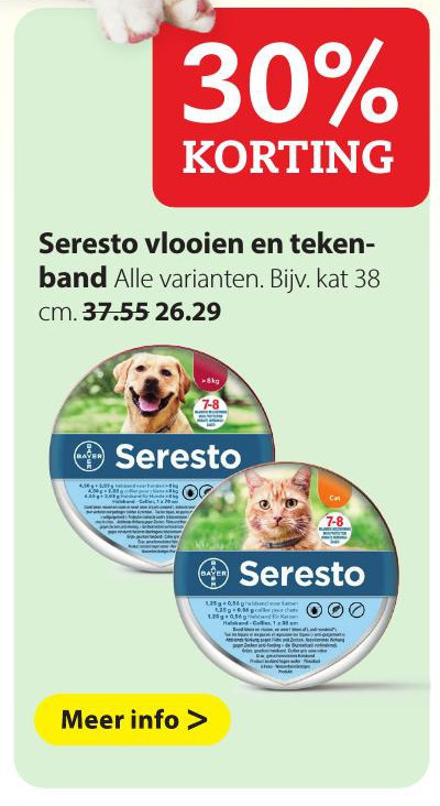 Floreren Voorbeeld Figuur Seresto vlooienband folder aanbieding bij Pets Place - details