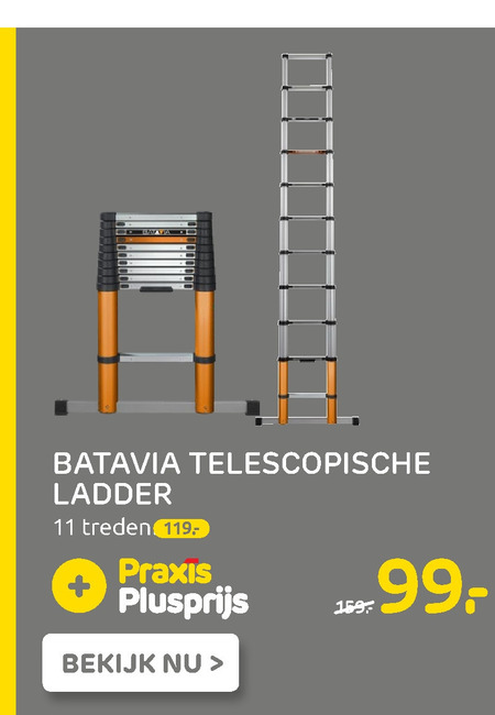 werkplaats Christendom Laat je zien Batavia telescoopladder folder aanbieding bij Praxis - details