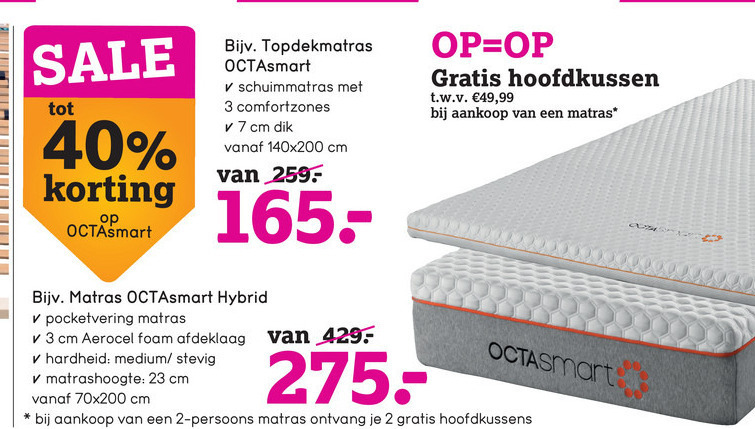 verhoging Pidgin statistieken Octasmart matras folder aanbieding bij Leenbakker - details