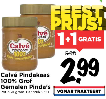 Calve   pindakaas folder aanbieding bij  Vomar - details