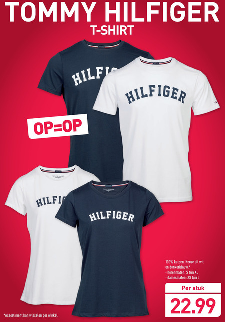 Hilfiger dames t-shirt, t-shirt folder aanbieding bij -