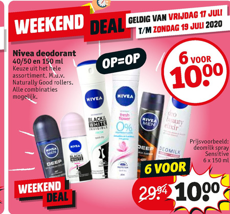 Parana rivier Pekkadillo drie Nivea deodorant folder aanbieding bij Kruidvat - details