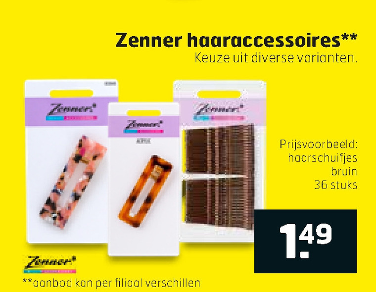 Aanval onvoorwaardelijk annuleren Zenner haarspeldje folder aanbieding bij Trekpleister - details