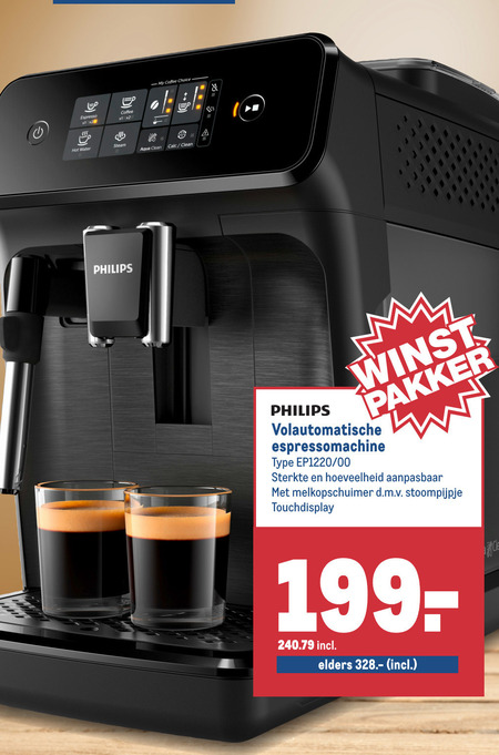 espressoapparaat folder aanbieding bij details