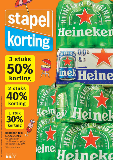 Heineken   blikje bier, alcoholvrij bier folder aanbieding bij  Albert Heijn - details