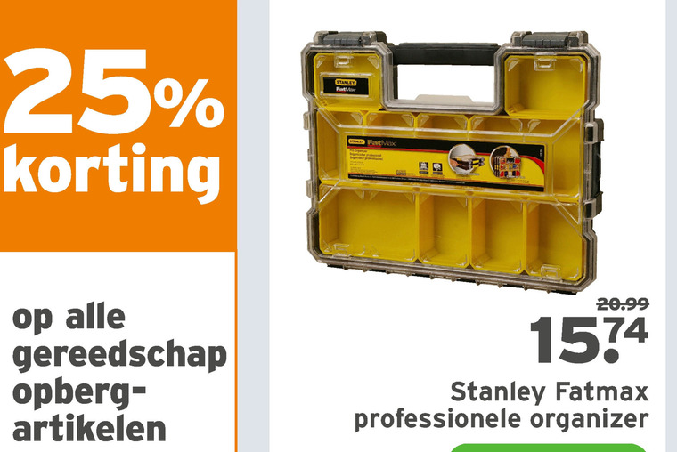 Stanley gereedschapskoffer, folder aanbieding Gamma - details