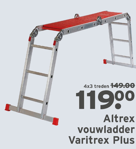 Behandeling strand heerser Altrex vouwladder folder aanbieding bij Gamma - details