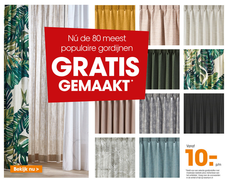 gordijnstof folder aanbieding Kwantum -