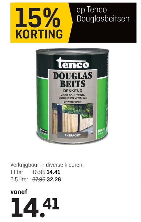 Afstoten Durf Eeuwigdurend Tenco beits folder aanbieding bij Multimate - details