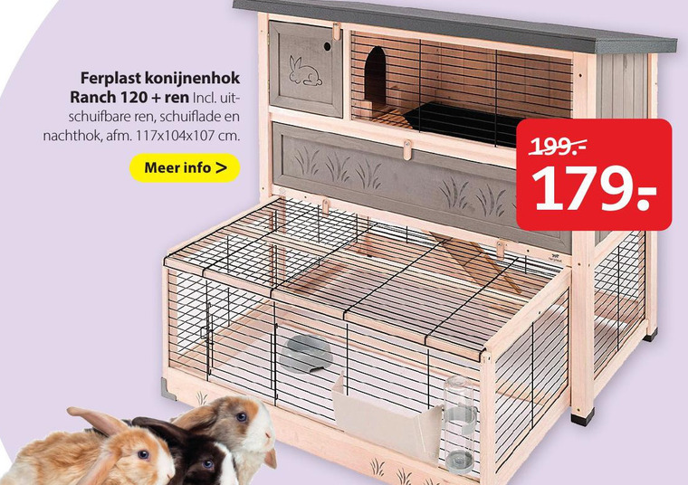 konijnenhok folder aanbieding bij Pets Place - details