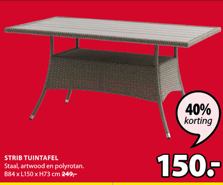 Blanco Vergelijken kleinhandel tuintafel folder aanbieding bij Jysk - details