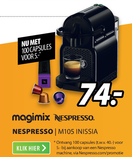 Magimix nespresso apparaat folder aanbieding bij Expert -