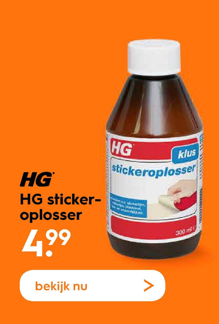 HG   stickerverwijderaar folder aanbieding bij  Blokker - details