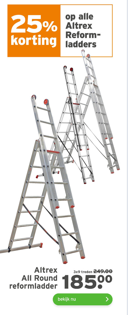 getrouwd strand deur Altrex ladder folder aanbieding bij Gamma - details