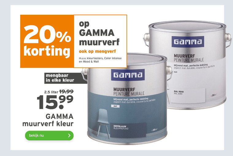 leugenaar Tropisch Luxe Gamma Huismerk mengverf, muurverf folder aanbieding bij Gamma - details