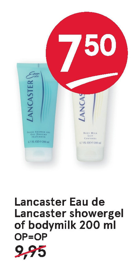 Niet ingewikkeld Portugees Toegepast Lancaster douchegel, bodymilk folder aanbieding bij Etos - details