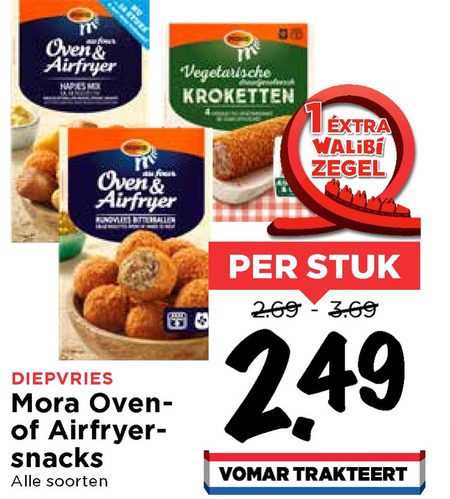 Mora   snack, kroket folder aanbieding bij  Vomar - details